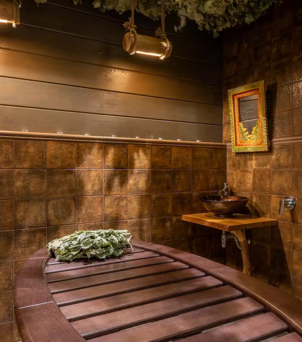 Wooden spa treatment room in Da Nang